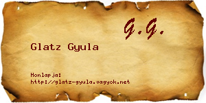 Glatz Gyula névjegykártya